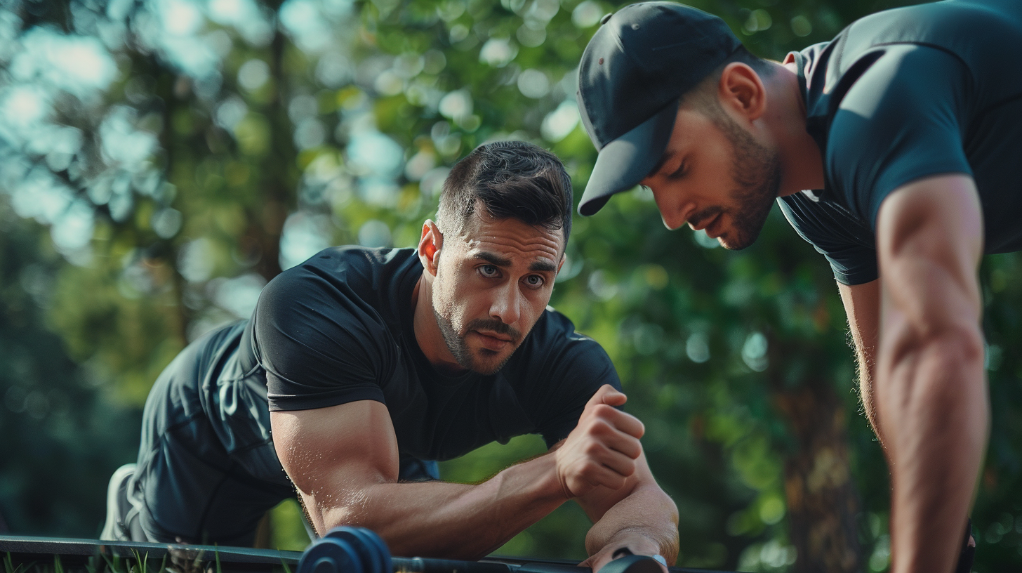 Люди різного віку займаються фітнесом в залі