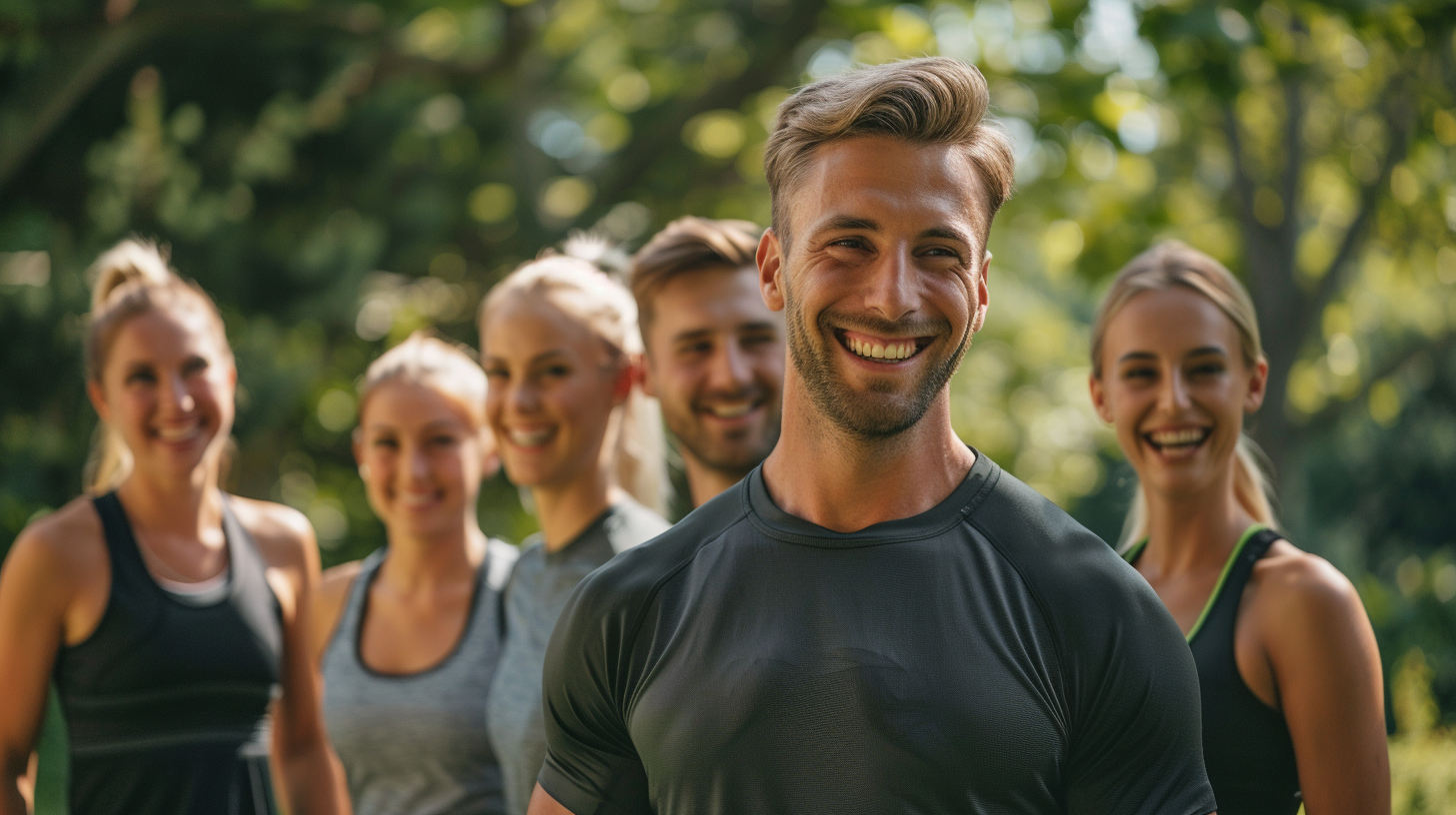 Активні люди різного віку в спортивному залі